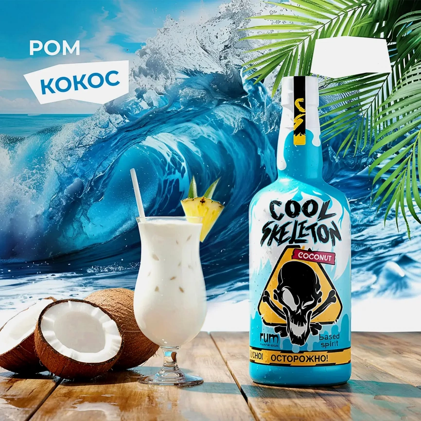 Напиток на основе рома Cool Skeleton кокос 37.5% 700мл фото 4